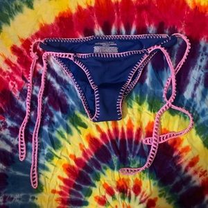 Victoria secret navy blue & pink cheeky bikini bottoms